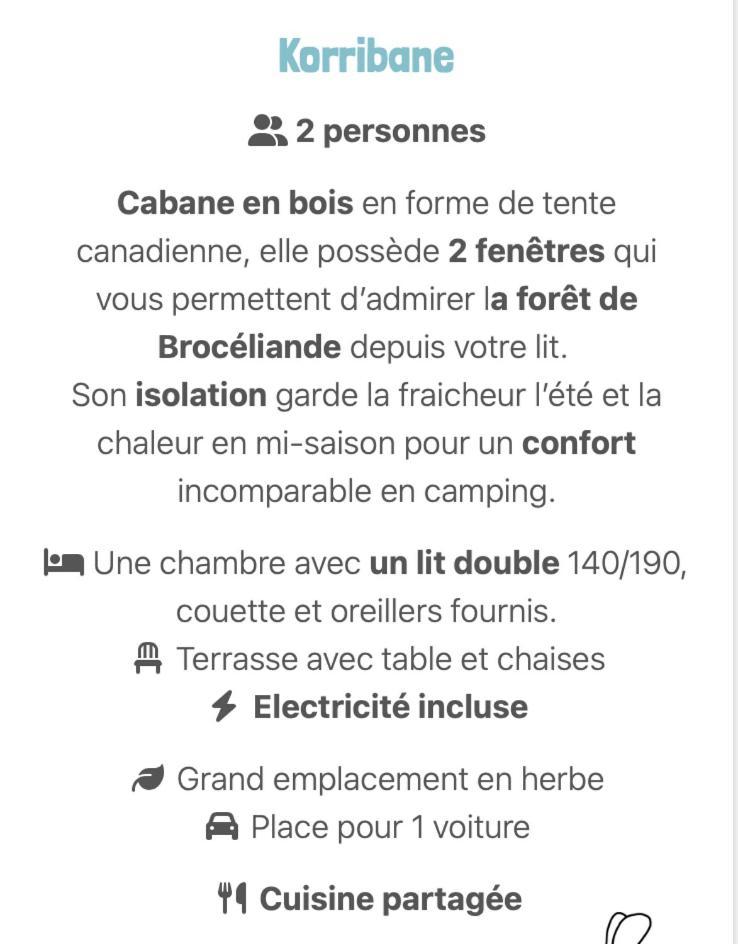 Camping Le Val Aux Fees - Broceliande Concoret エクステリア 写真